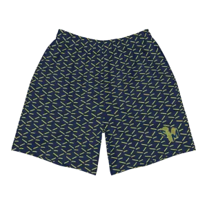 Stash Me - Navy Pattern Athletic Shorts