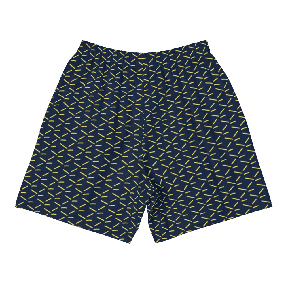 Stash Me - Navy Pattern Athletic Shorts