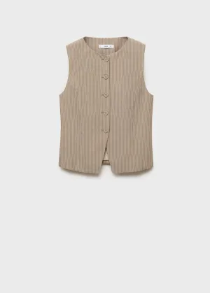 Striped lyocell suit waistcoat