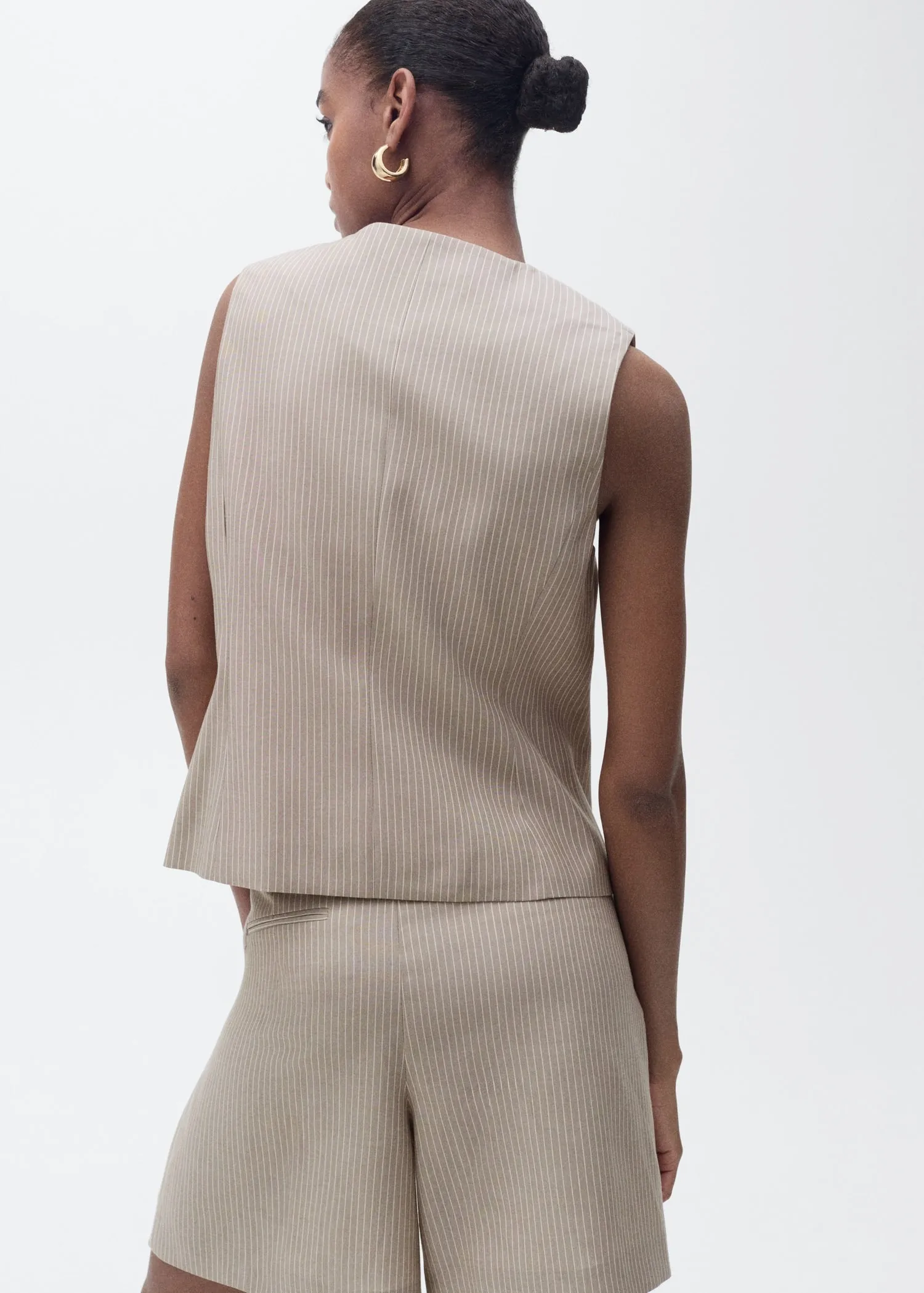 Striped lyocell suit waistcoat