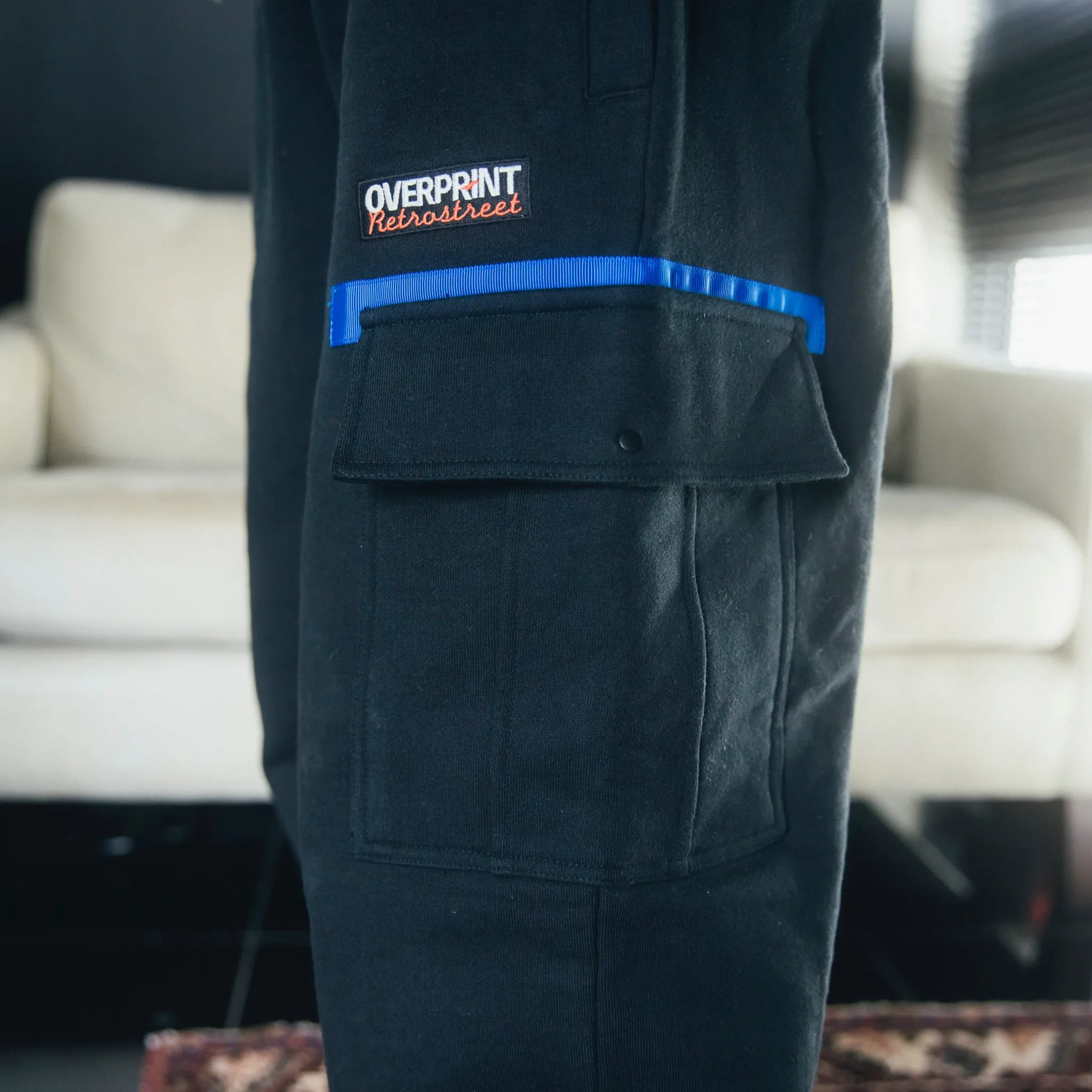 sweat cargo pants black