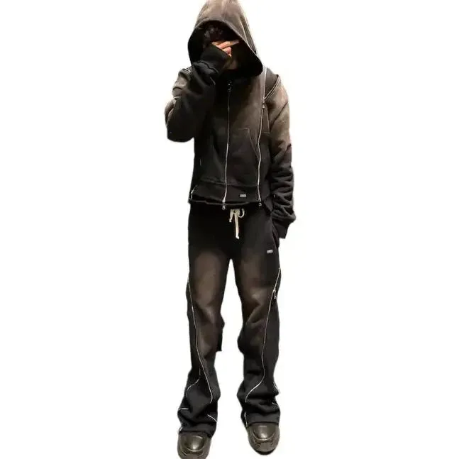 Sweat Pants with Zipper Fly