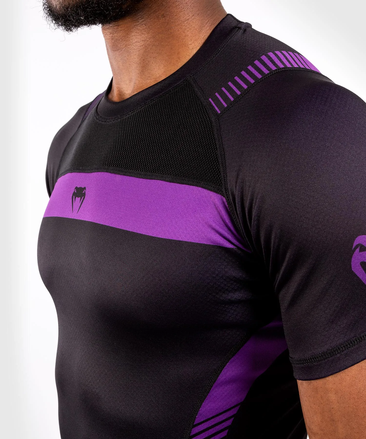 T-shirt a compressione Venum No Gi 3.0 - Maniche corte - Nero/Viola