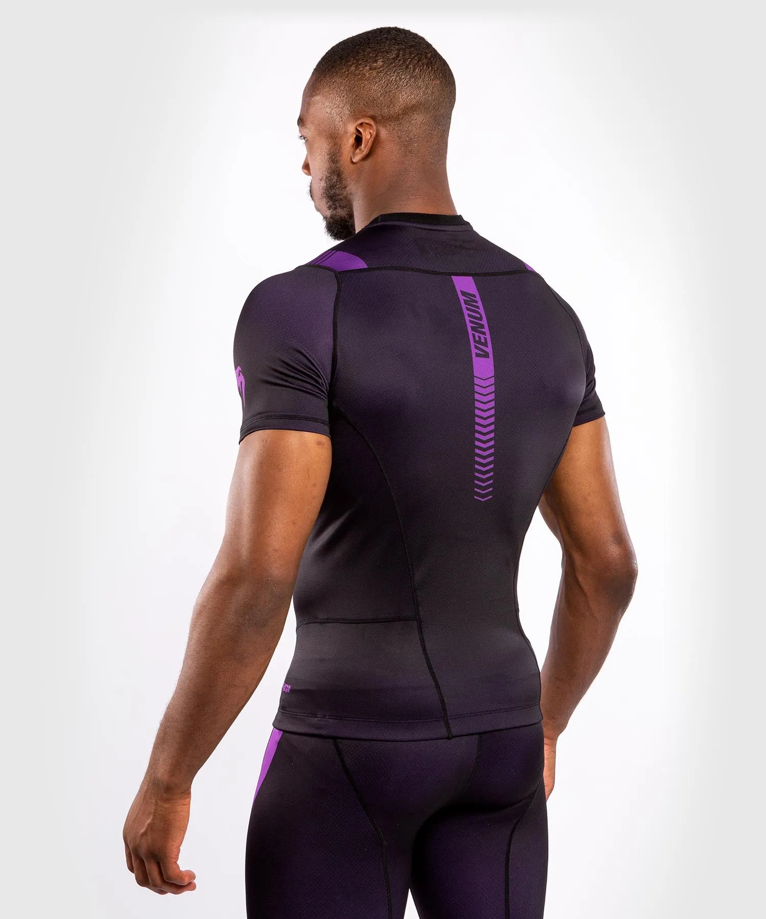T-shirt a compressione Venum No Gi 3.0 - Maniche corte - Nero/Viola