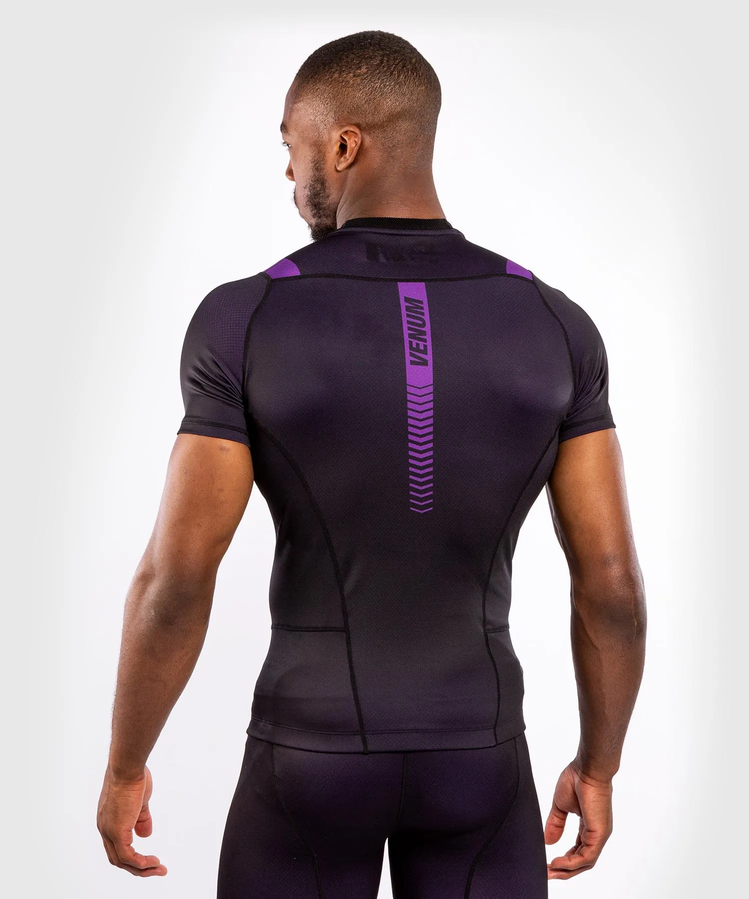 T-shirt a compressione Venum No Gi 3.0 - Maniche corte - Nero/Viola