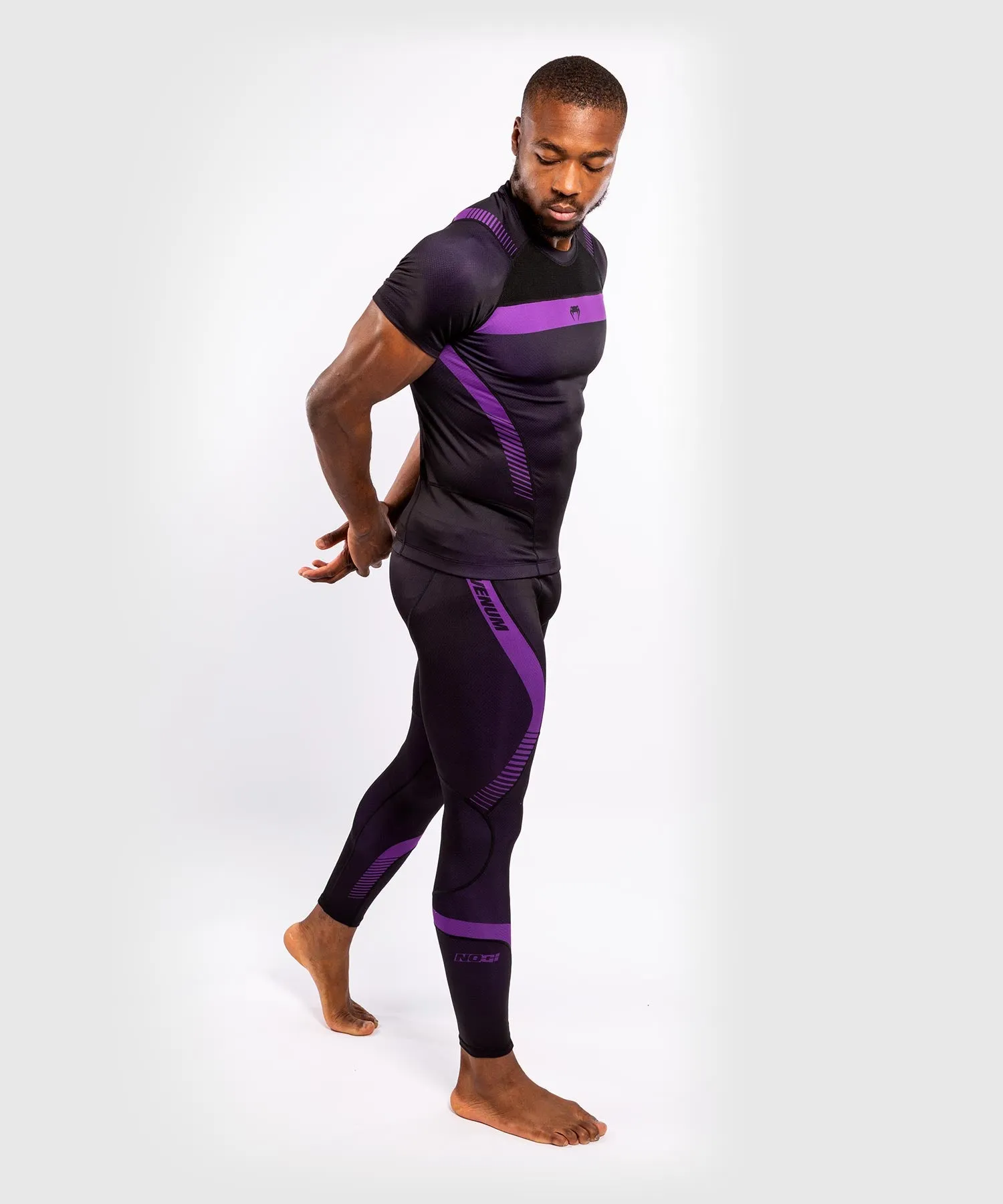 T-shirt a compressione Venum No Gi 3.0 - Maniche corte - Nero/Viola