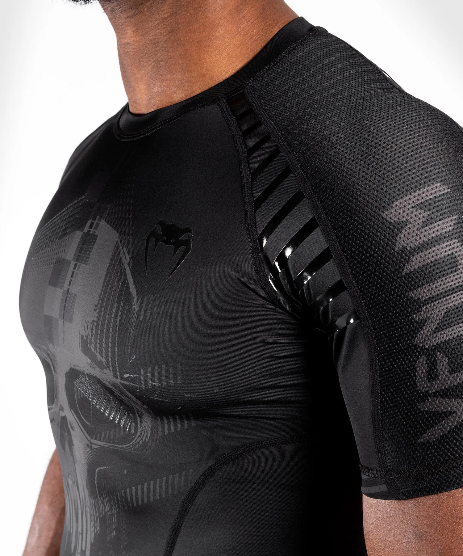 T-shirt de compression Venum Skull - Manches courtes - Noir/Noir
