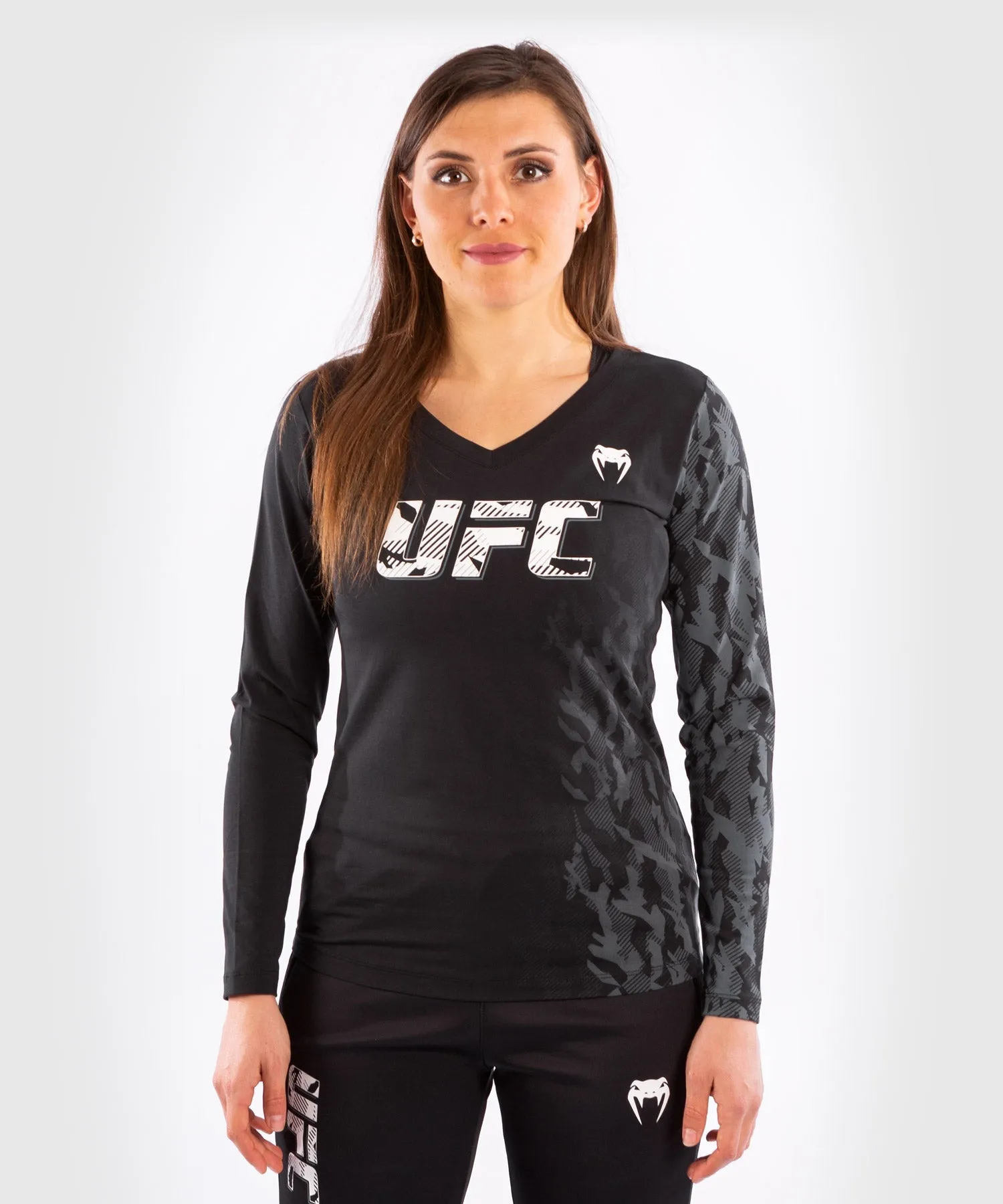 T-shirt Manches Longues Femme UFC Venum Authentic Fight Week - Noir