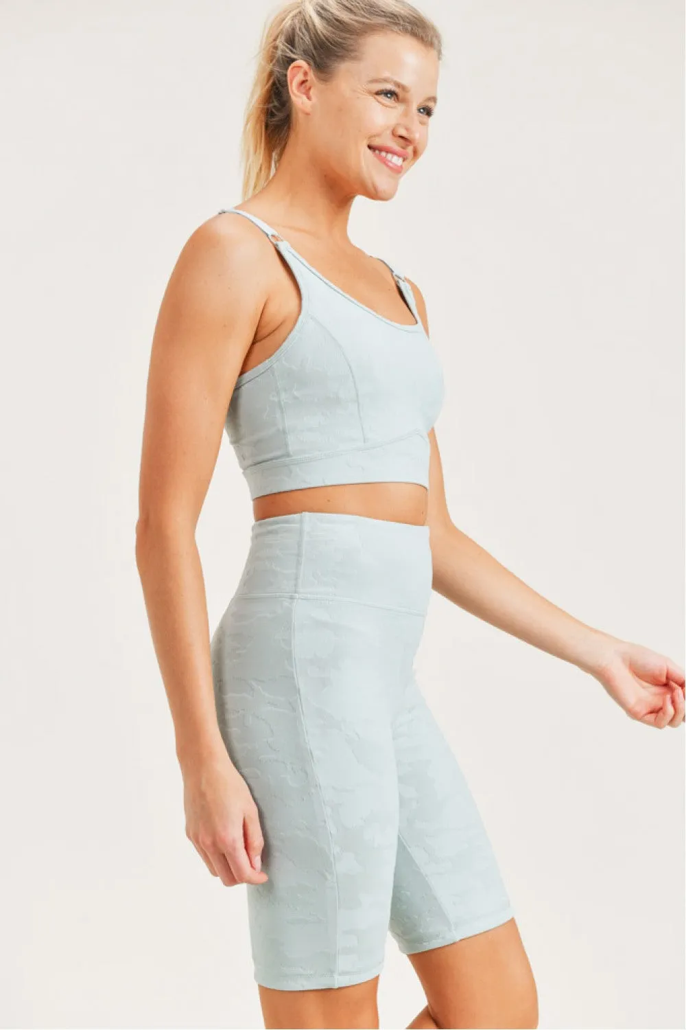 Textured Camo Sports Bra | Surf Spray