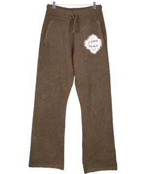 The Couture Club Brown Fluffy Emblem Knitted Joggers UK S