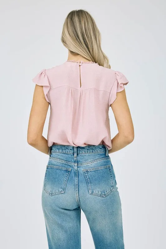 The Lace Ruffle Sleeve Top