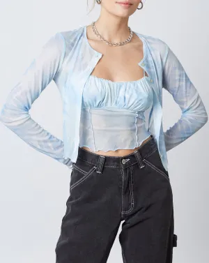 Tie Dye Sheer Mesh Cardigan