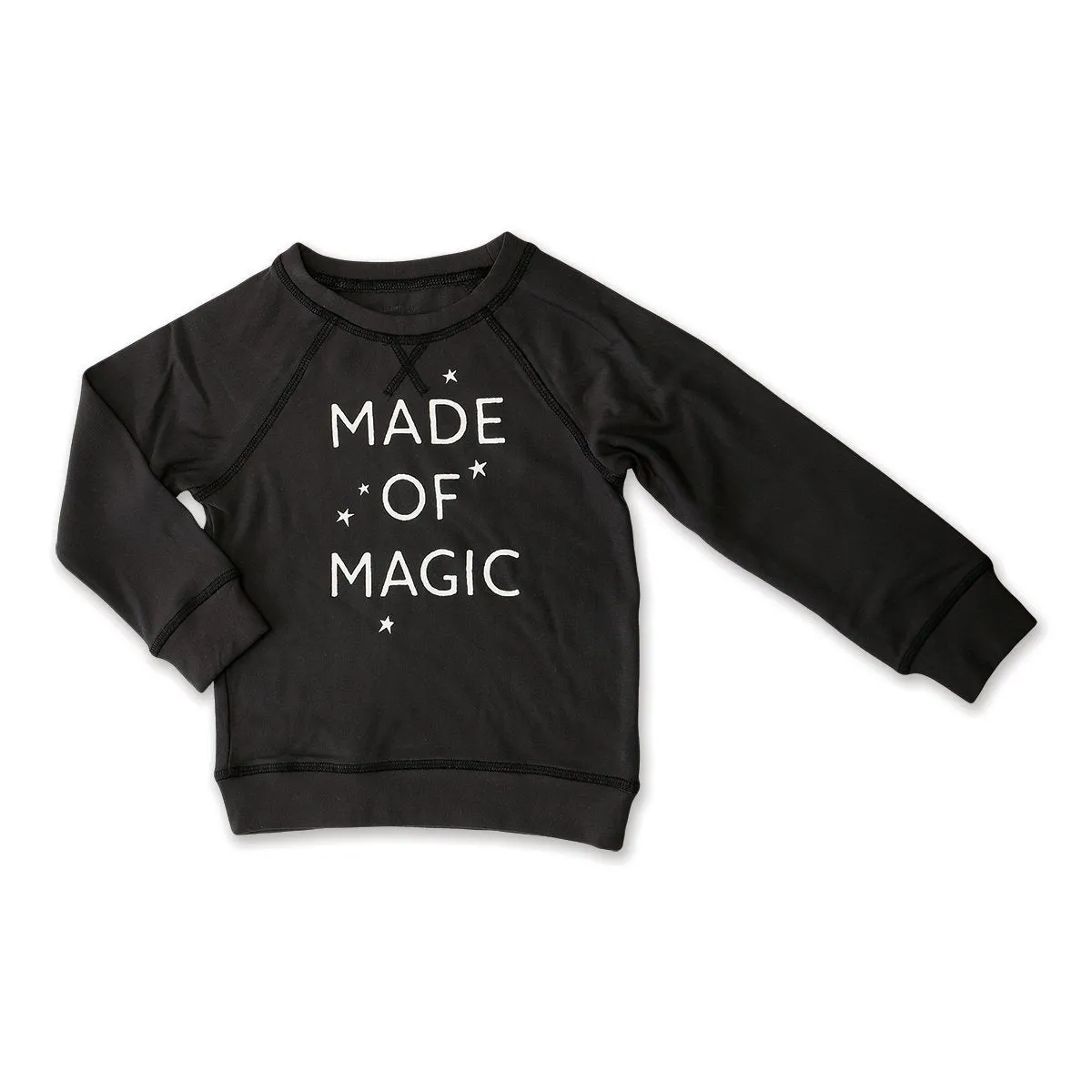 Toddler "made of magic" unisex black bamboo fleece sweat suit set