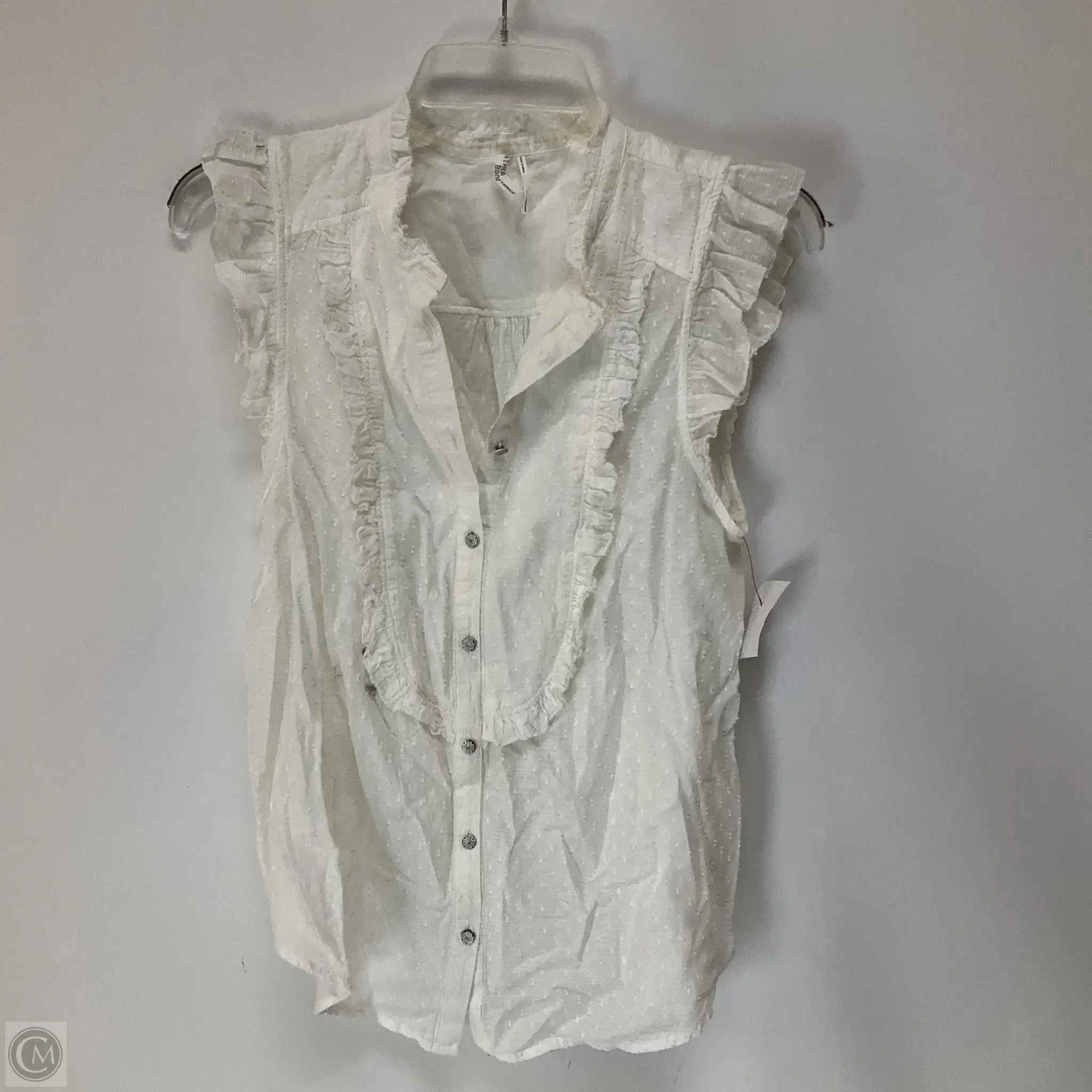 Top Sleeveless By Anthropologie In White, Size: S