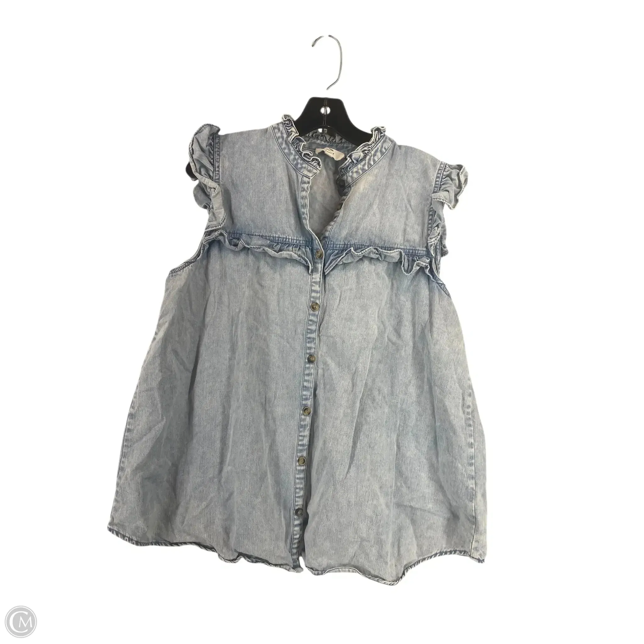 Top Sleeveless By Entro In Blue Denim, Size: Xl