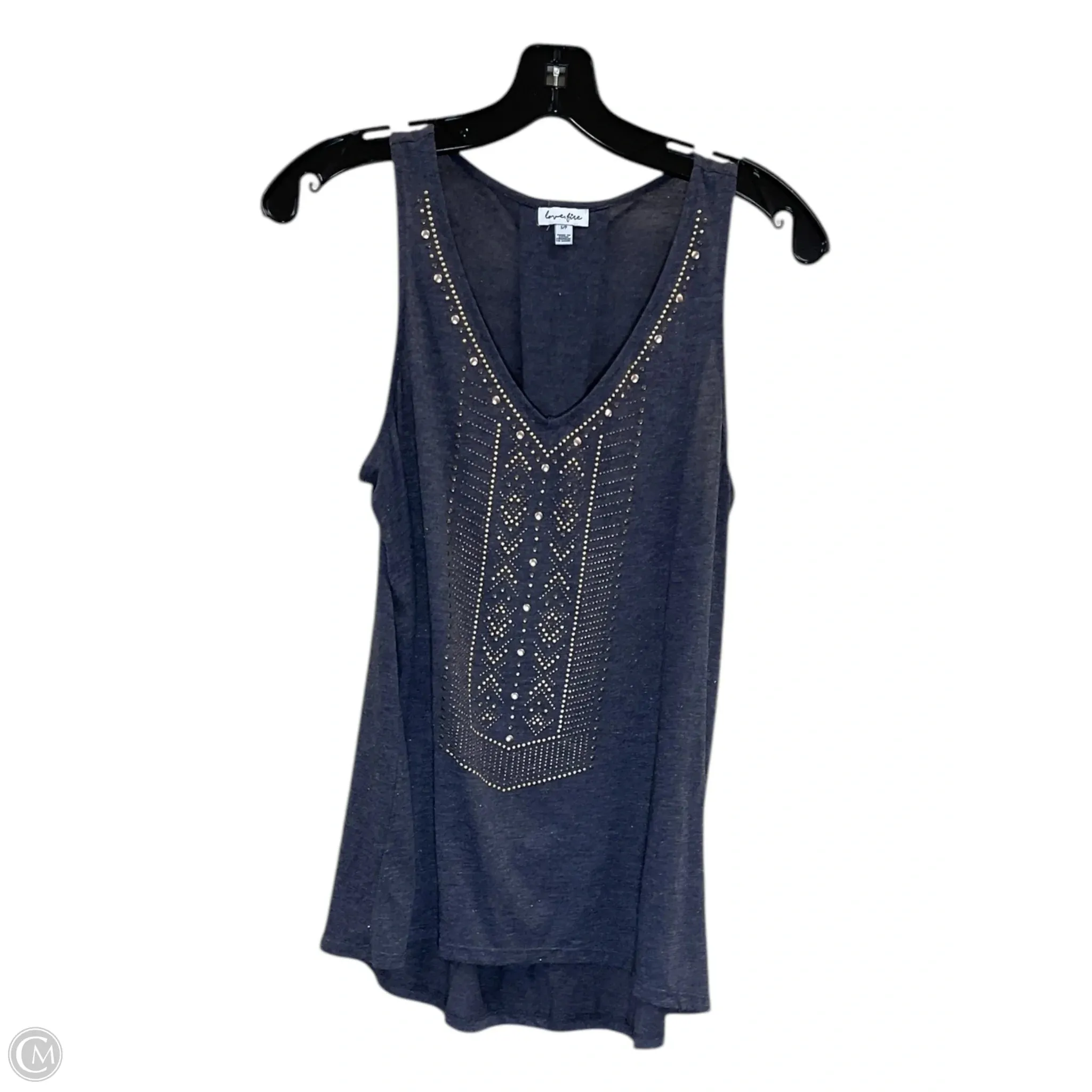 Top Sleeveless By Love Fire In Grey, Size: S