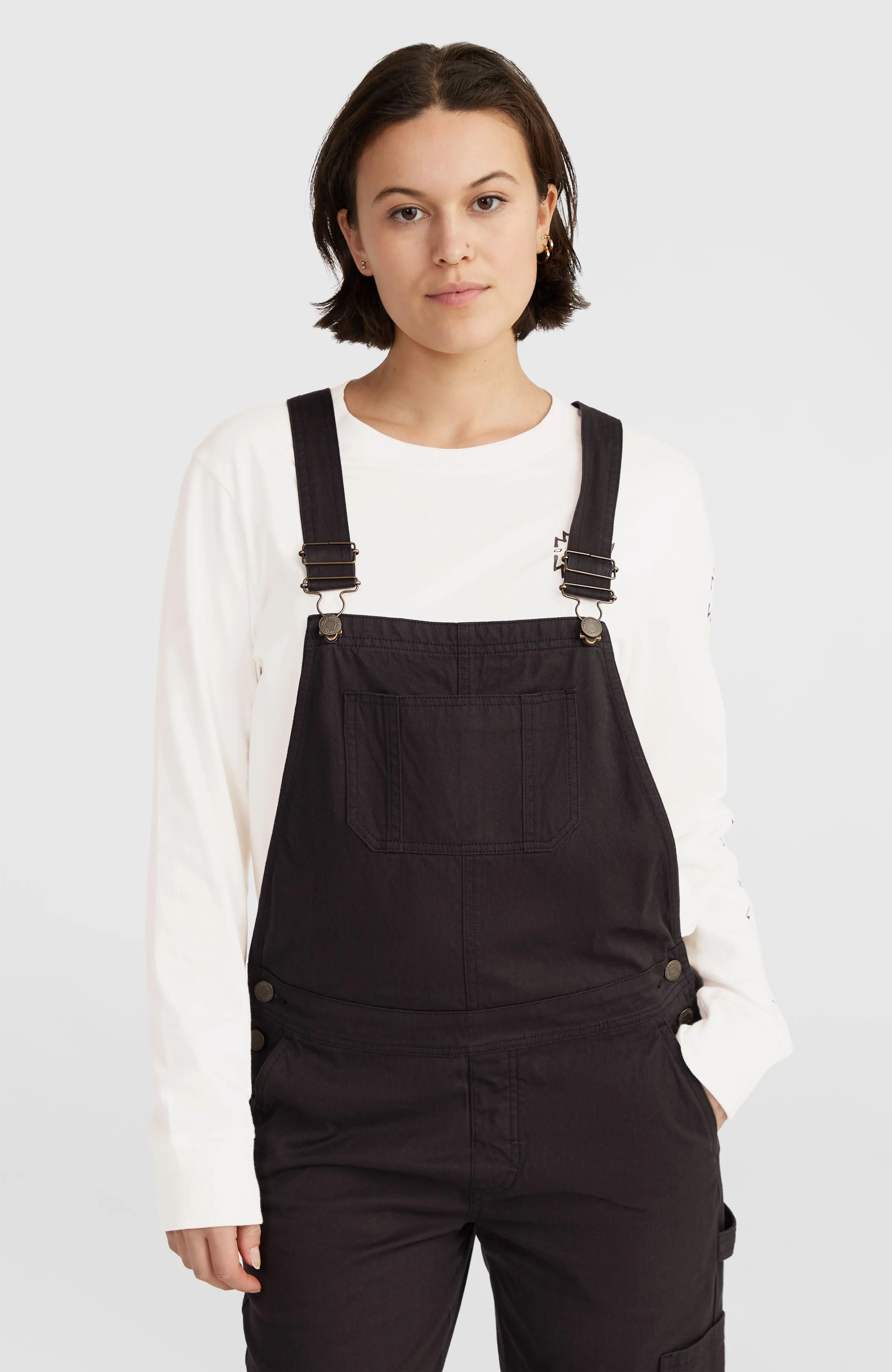 Twill-Latzhose | Black Out