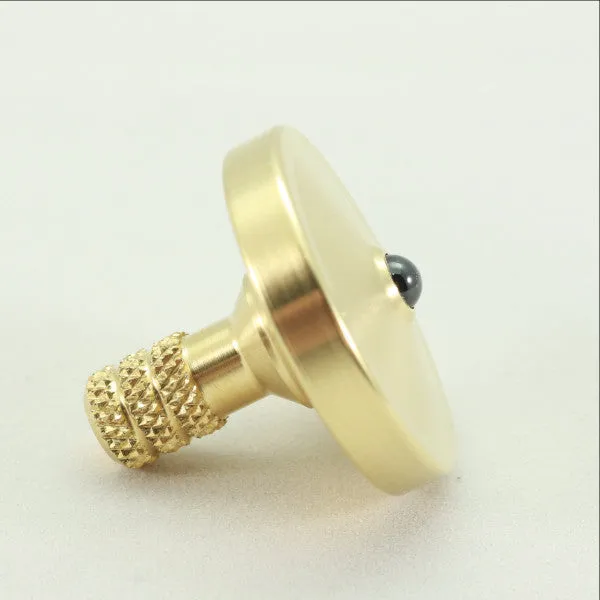Two Step - Brushed Brass Spinning Top