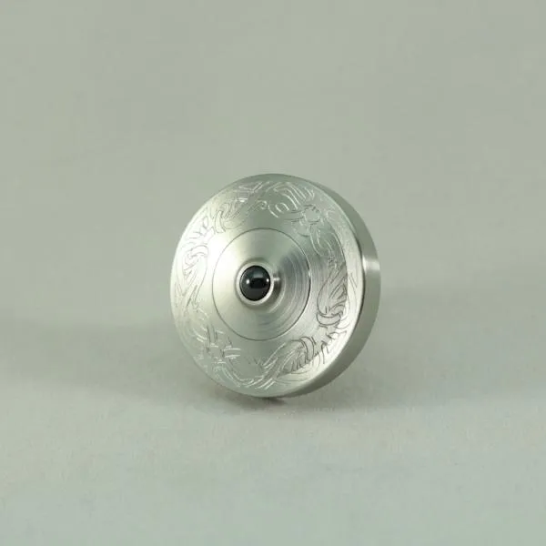 Two Step - Engraved Brushed Stainless Steel Spinning Top