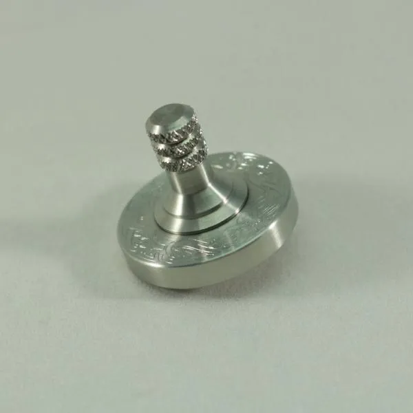 Two Step - Engraved Brushed Stainless Steel Spinning Top