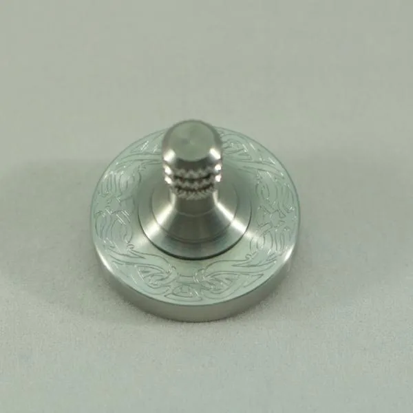 Two Step - Engraved Brushed Stainless Steel Spinning Top