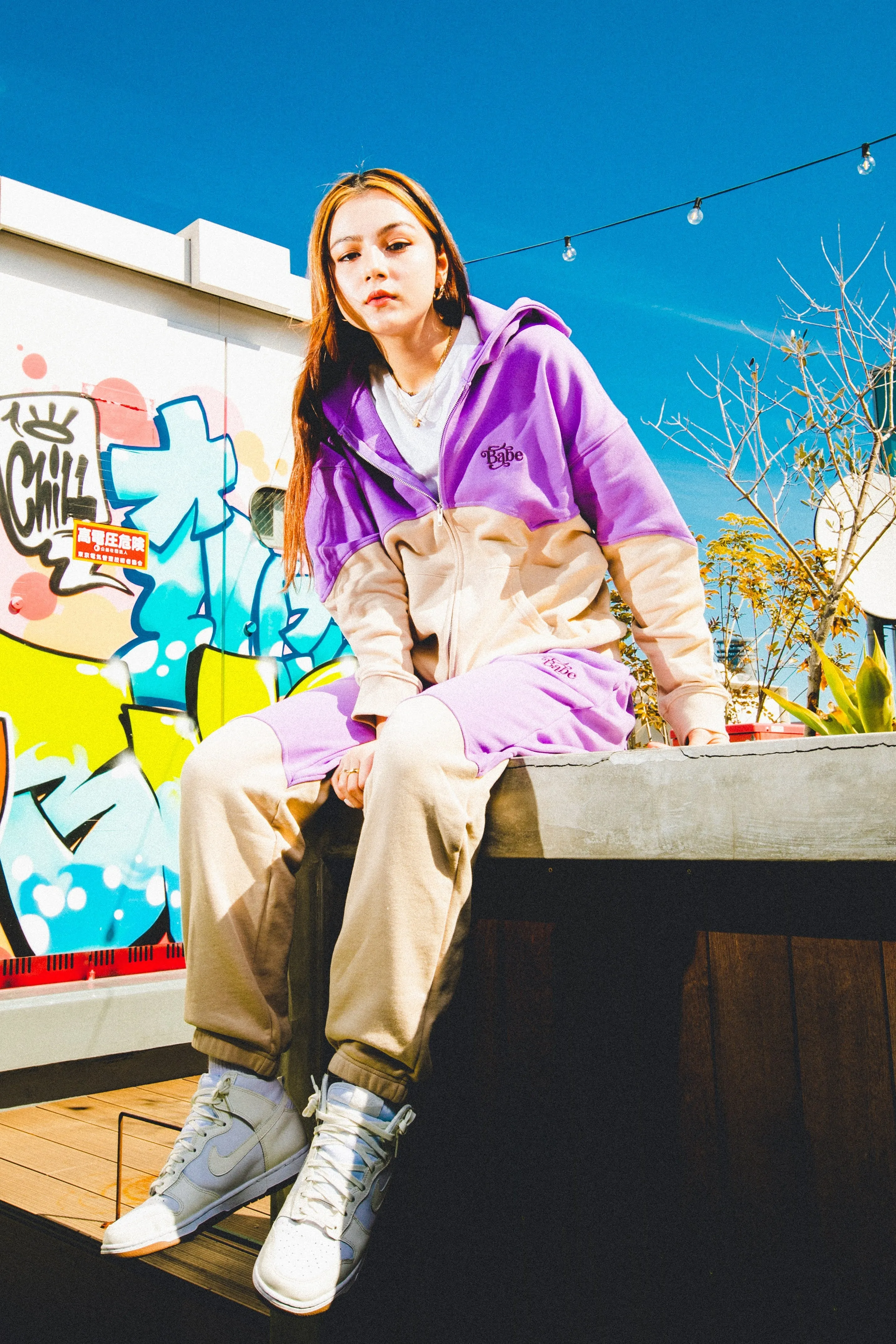 two tone sweat pants