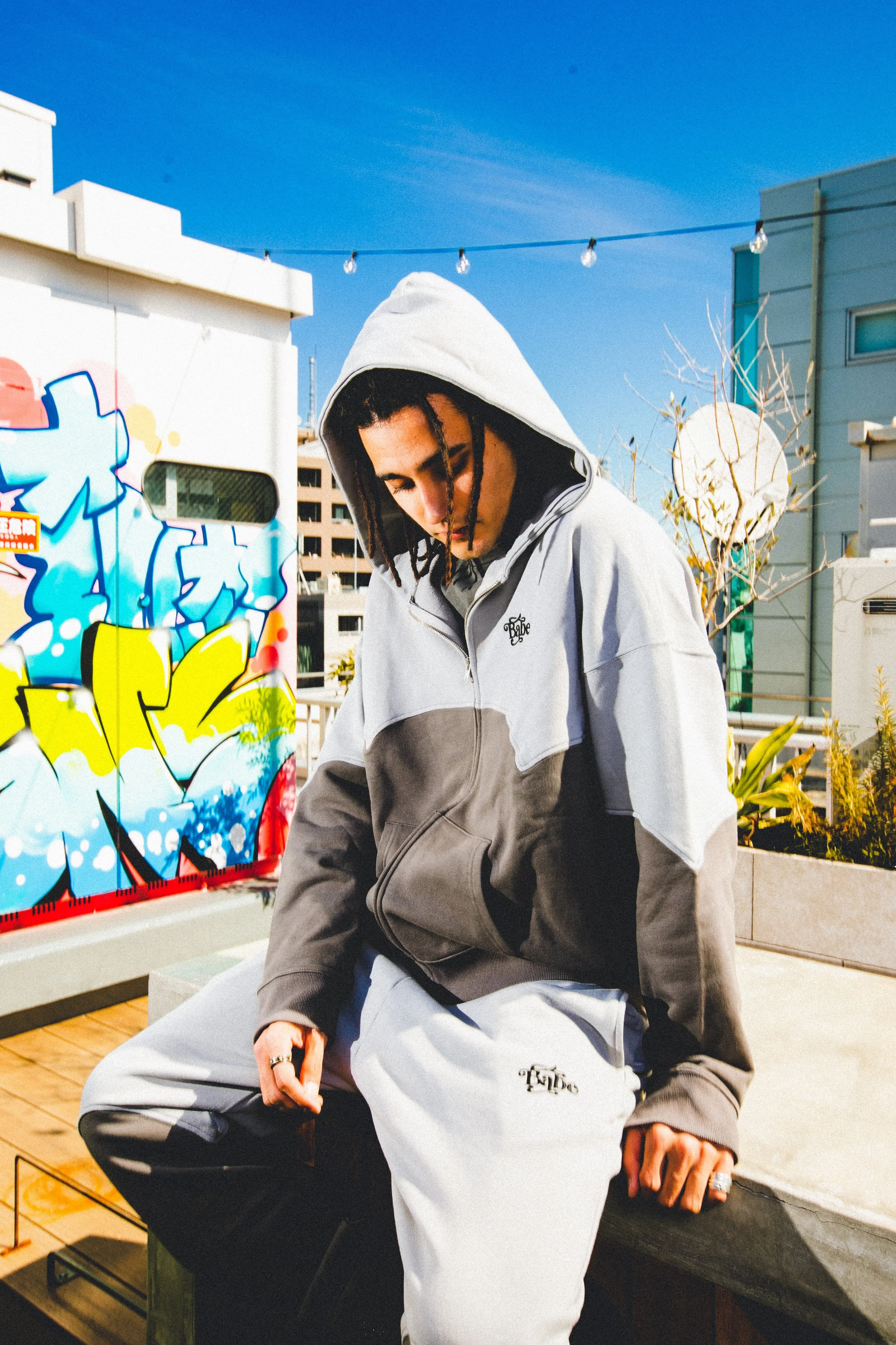 two tone sweat pants