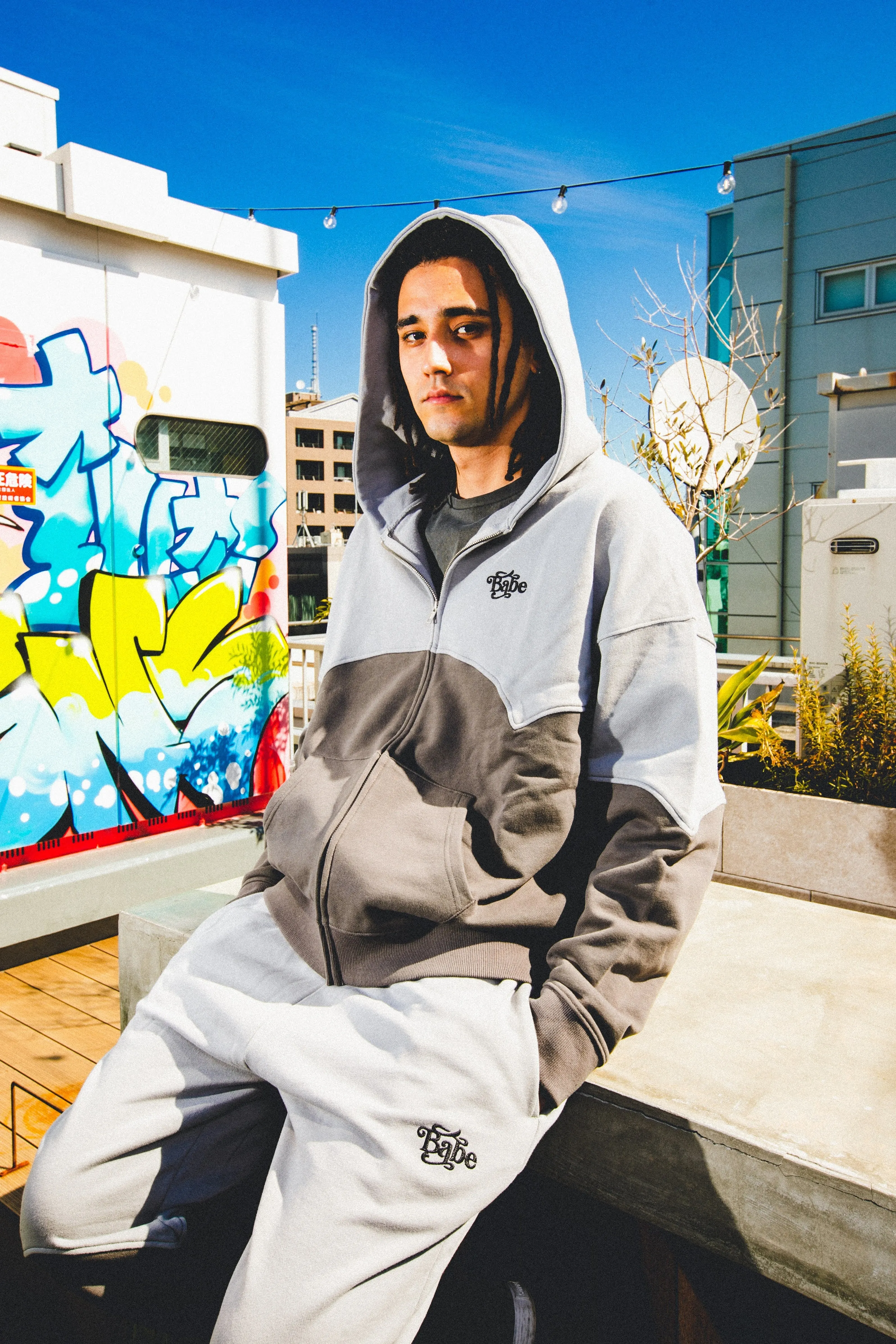 two tone sweat pants