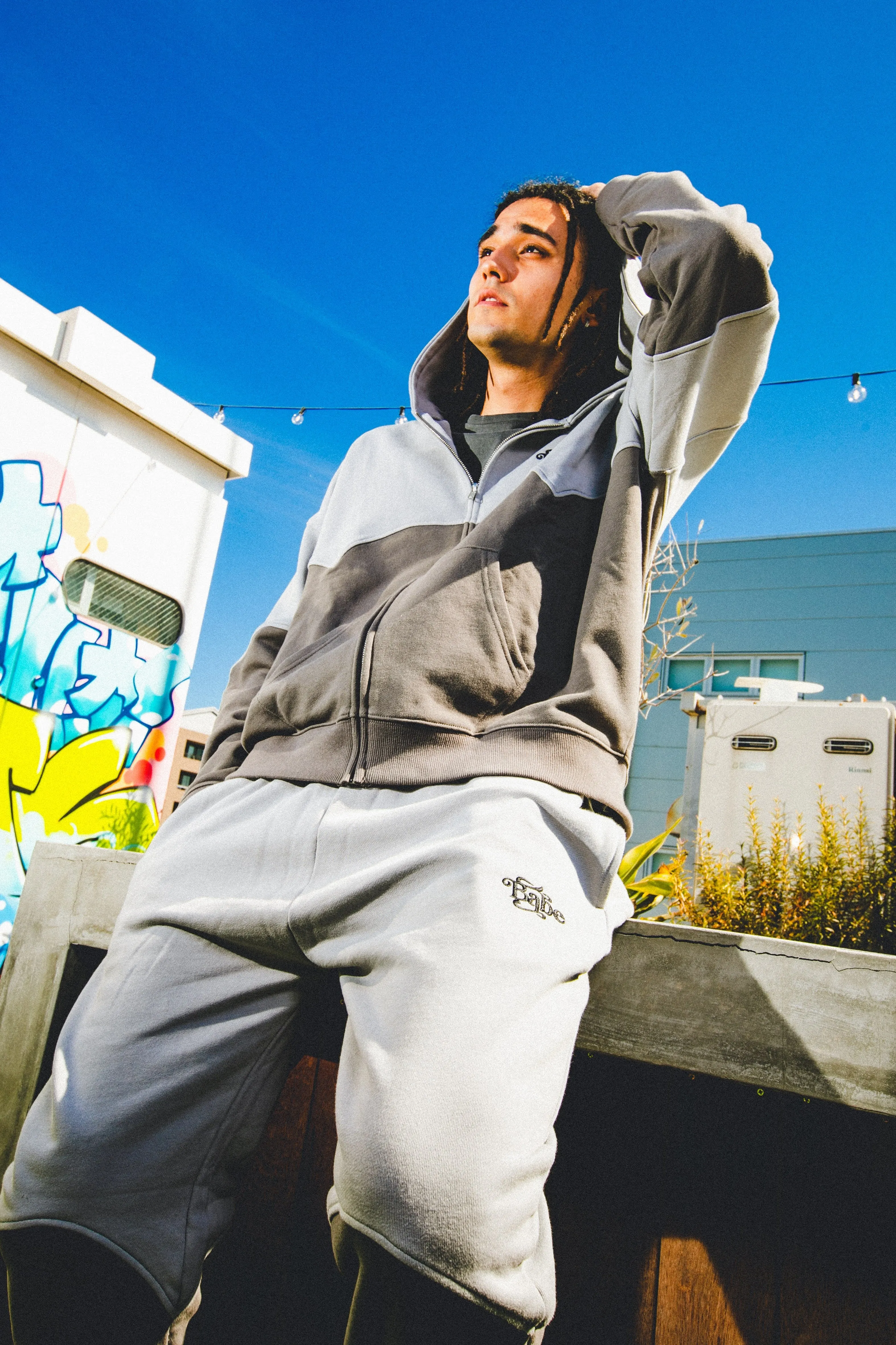 two tone sweat pants
