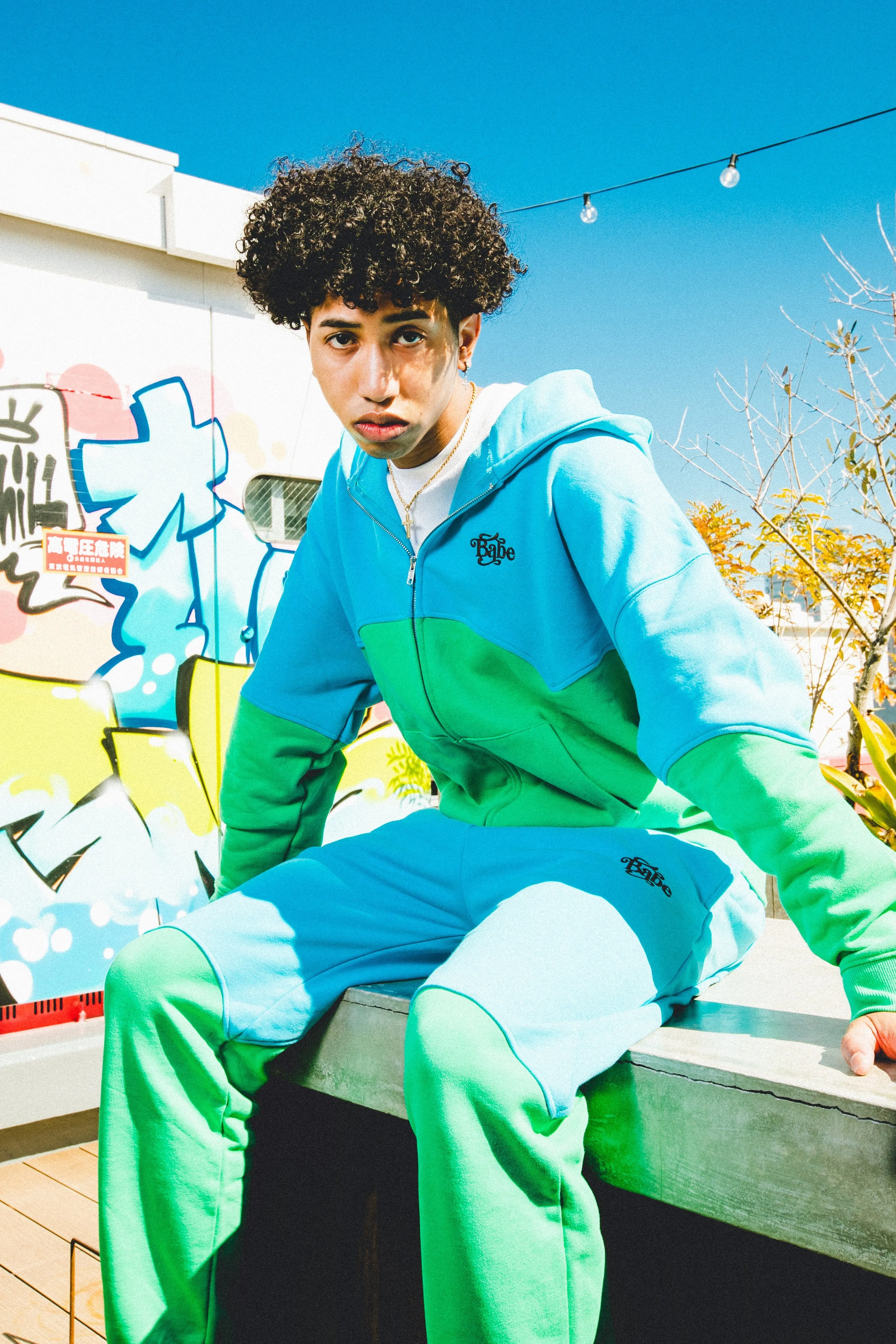 two tone sweat pants