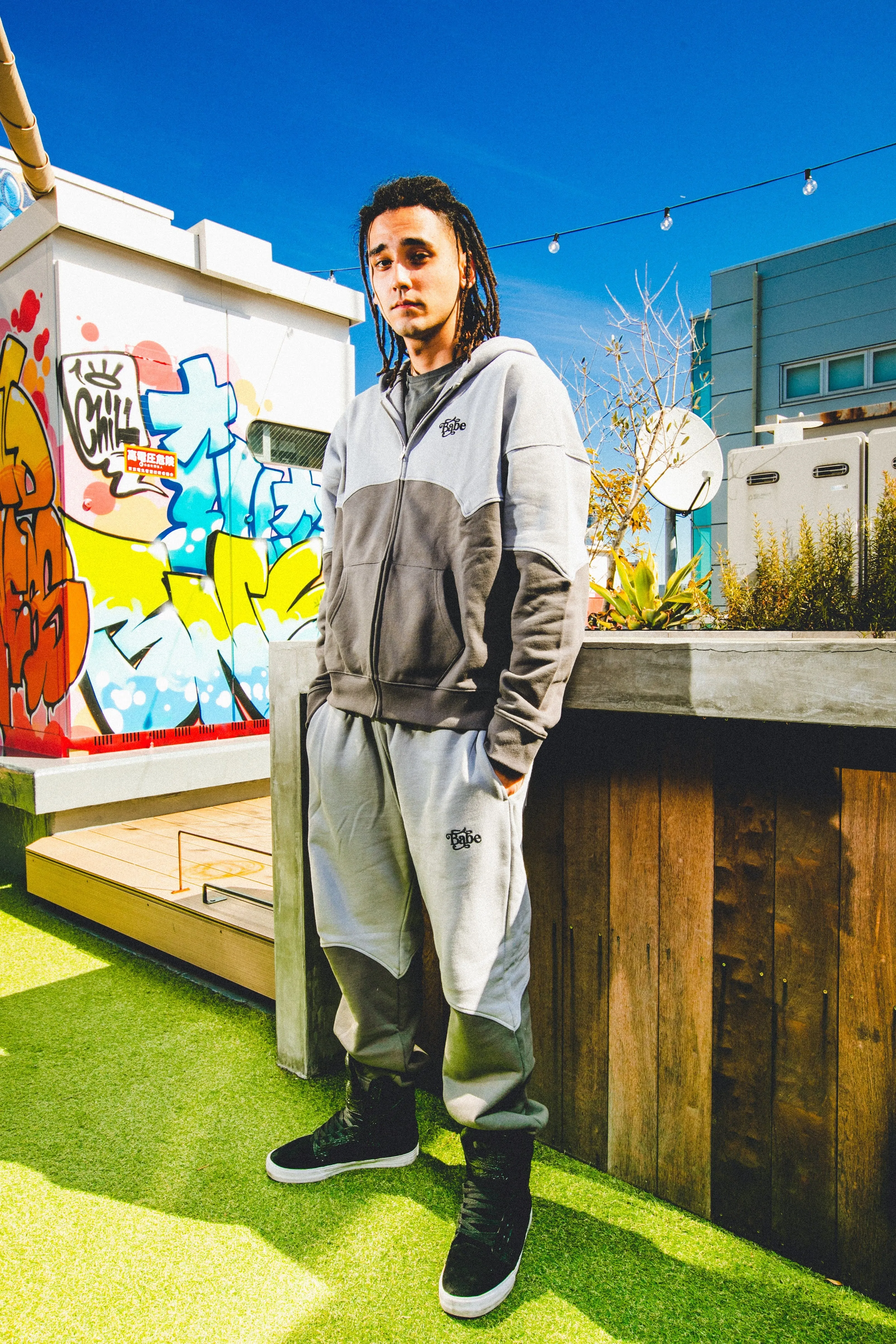 two tone sweat pants