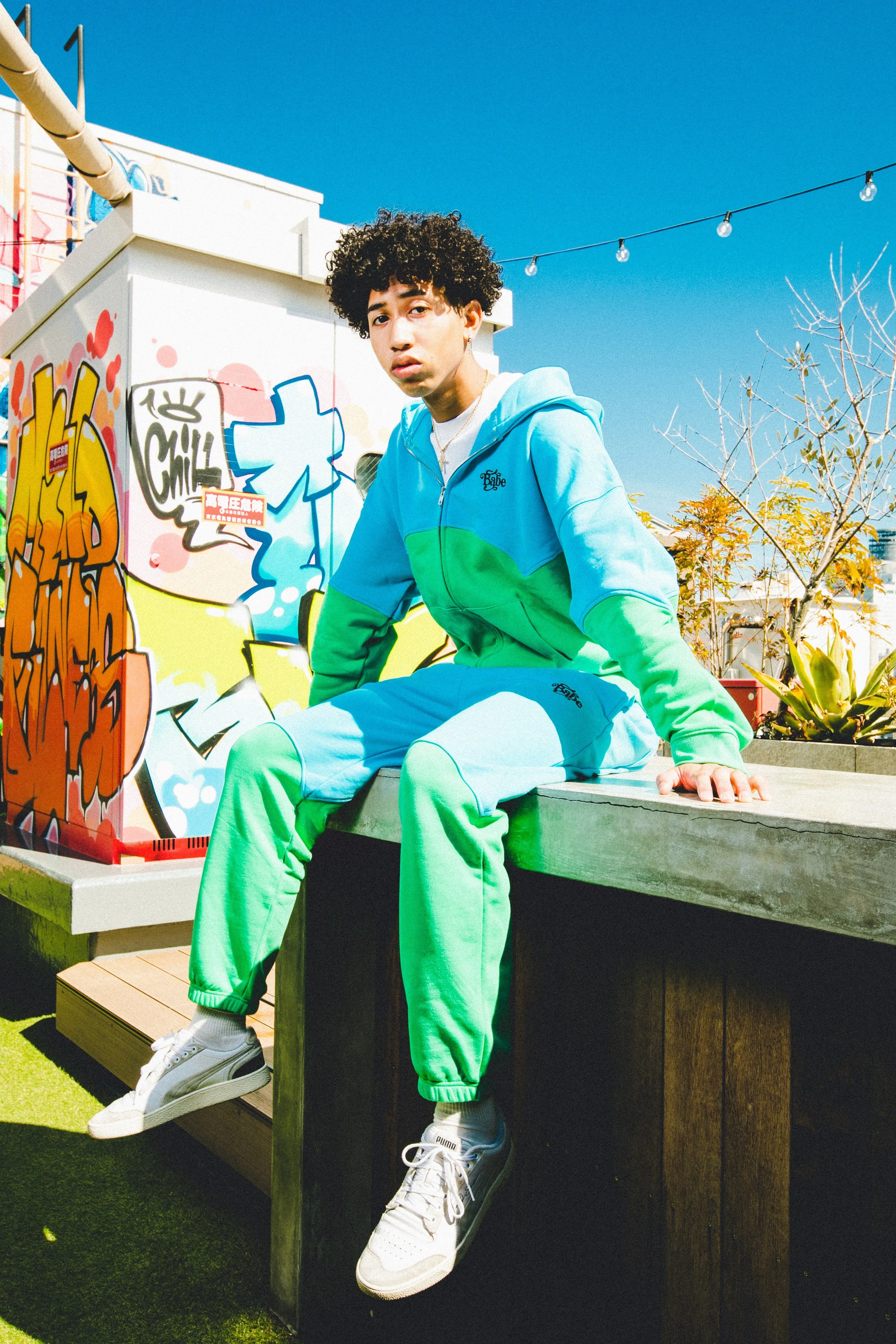 two tone sweat pants