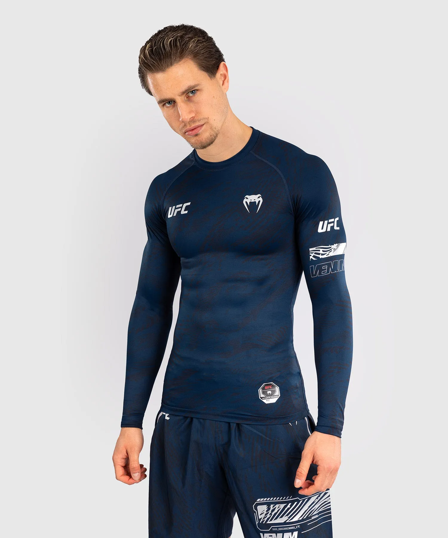 UFC Fusion by Venum Fight Week Performance Rashguard met Lange Mouwen voor Heren - Oceaanblauw