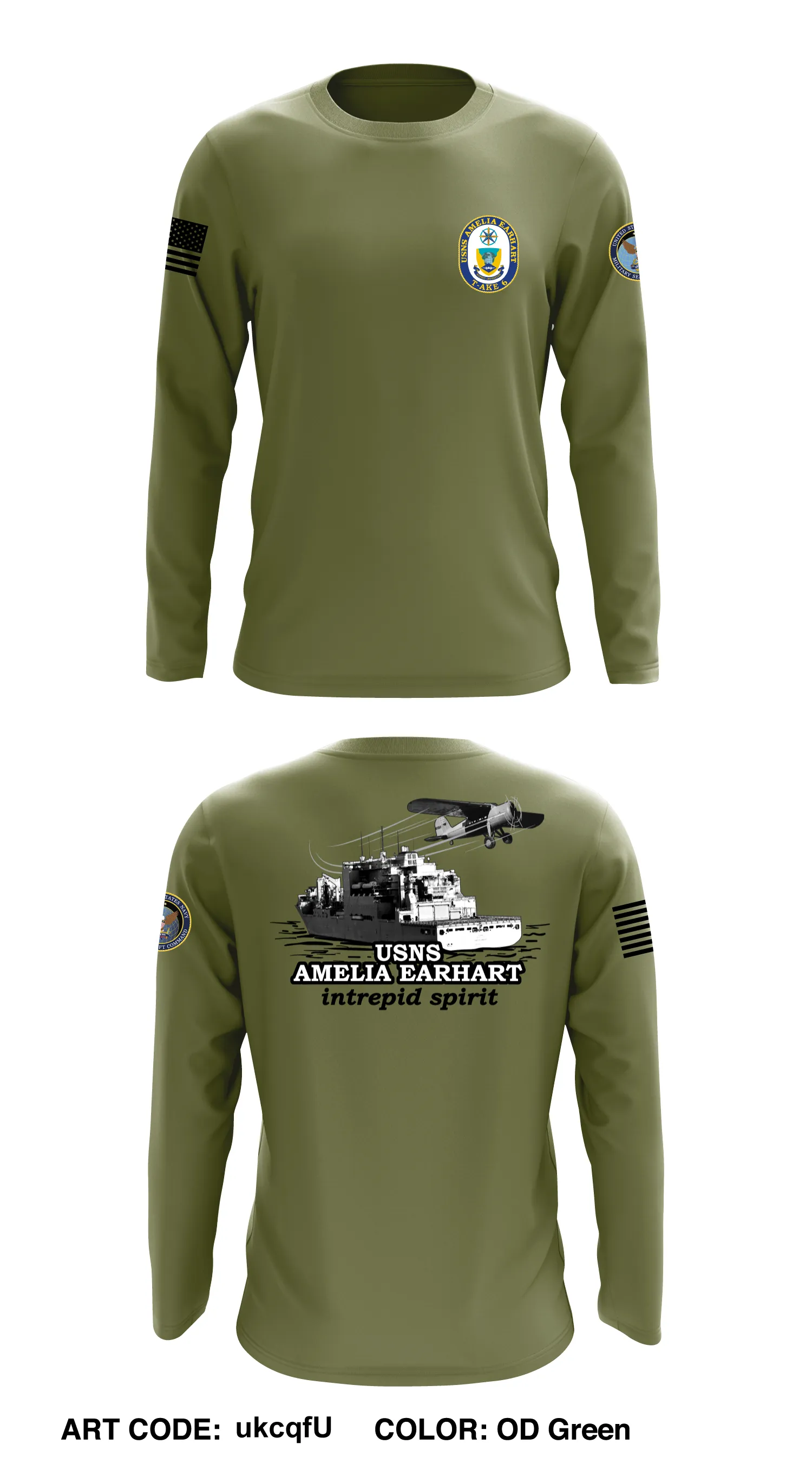 USNS AMELIA EARHART Core Men's LS Performance Tee - ukcqfU