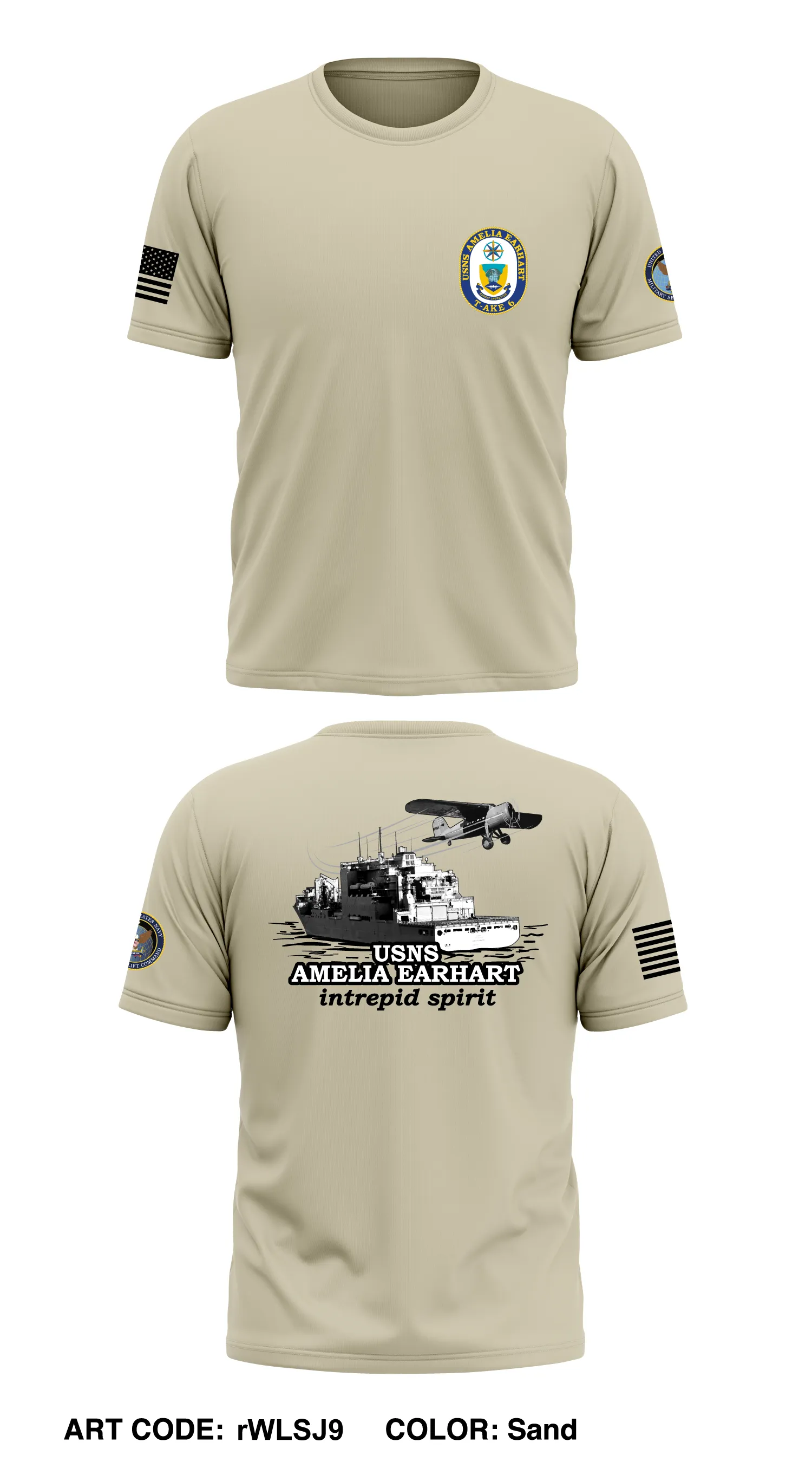 USNS AMELIA EARHART Core Men's SS Performance Tee - rWLSJ9