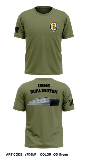 USNS Burlington Store 1 Core Men's SS Performance Tee - s7D8bF