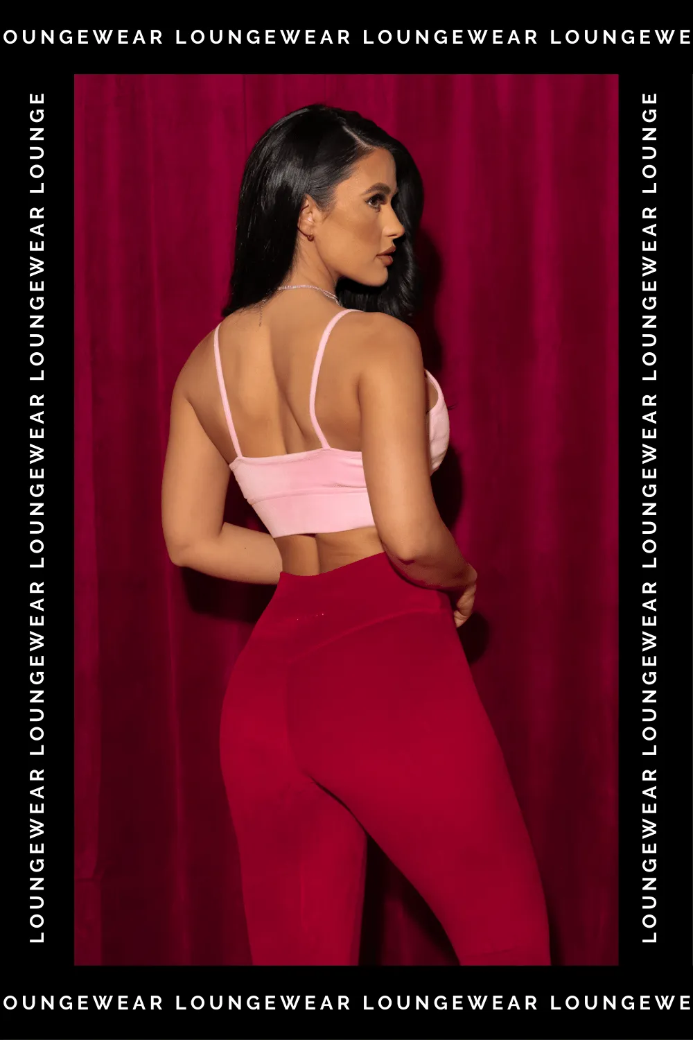 Velour Crossover V-Booty Legging - Red Velvet