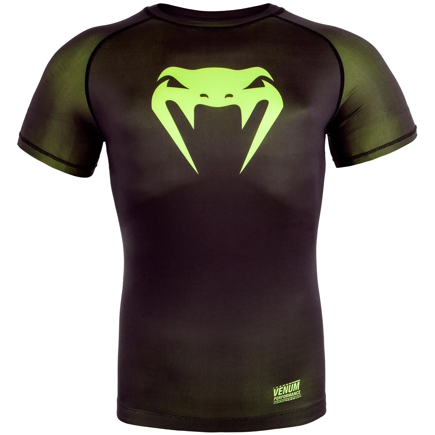 Venum Contender 3.0 Compressie T-shirt - Korte Mouwen - Zwart/Neongeel