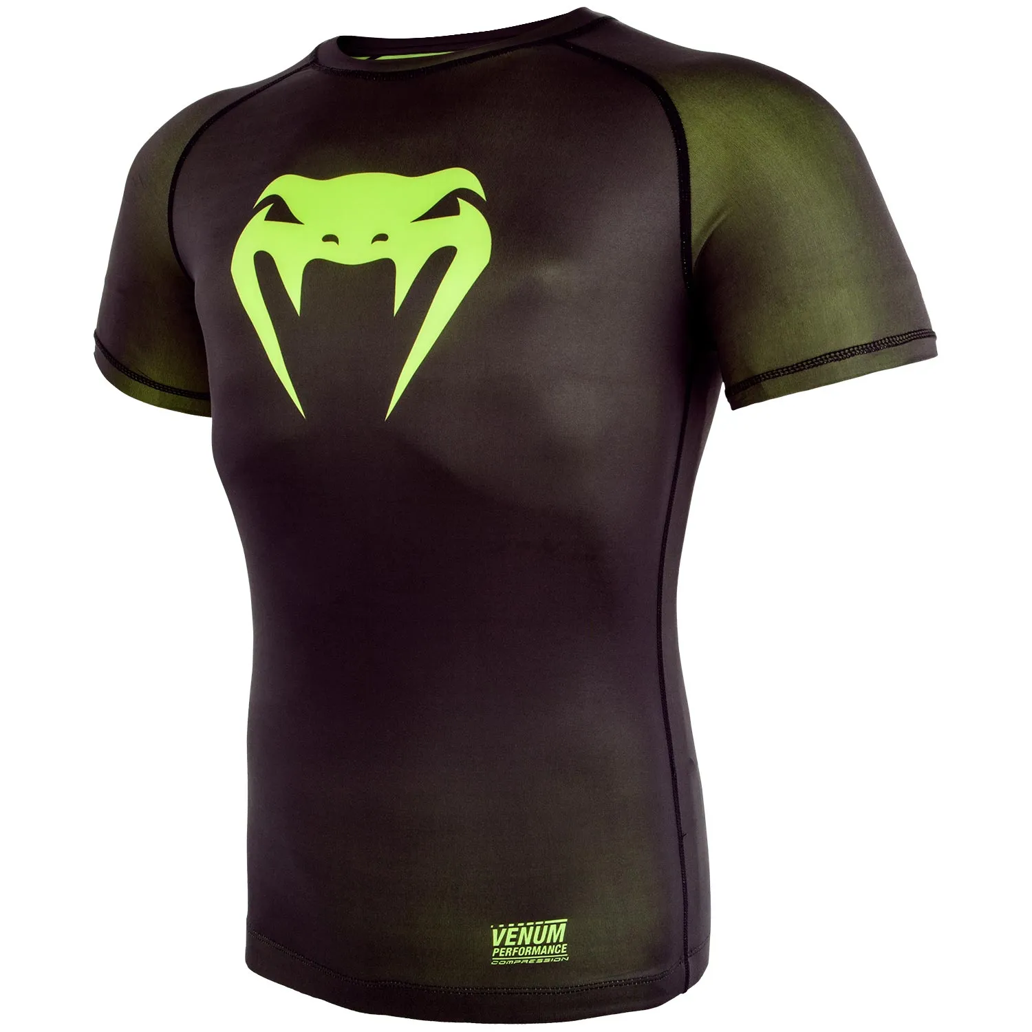 Venum Contender 3.0 Compressie T-shirt - Korte Mouwen - Zwart/Neongeel