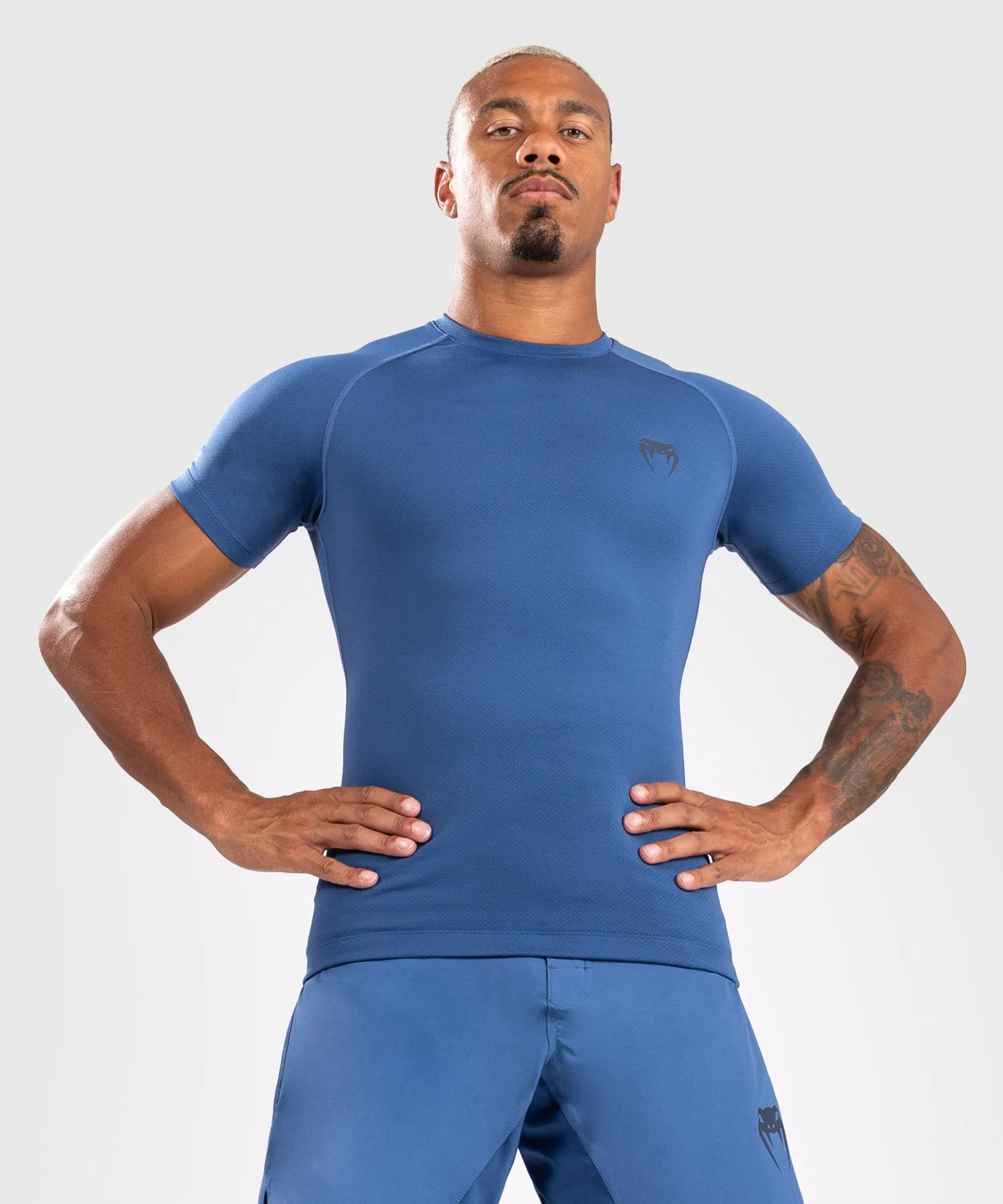 Venum Contender Heren Rashguard met korte mouwen - Blauw