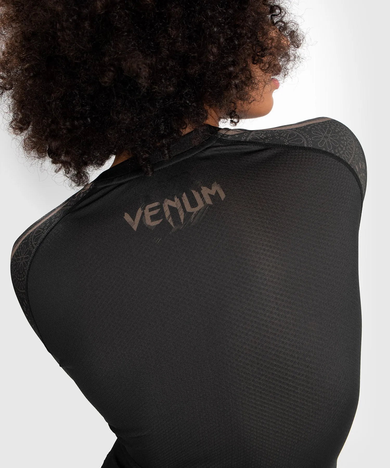 Venum Dames Santa Muerte Dark Side - Rashguard lange mouwen - zwart/bruin