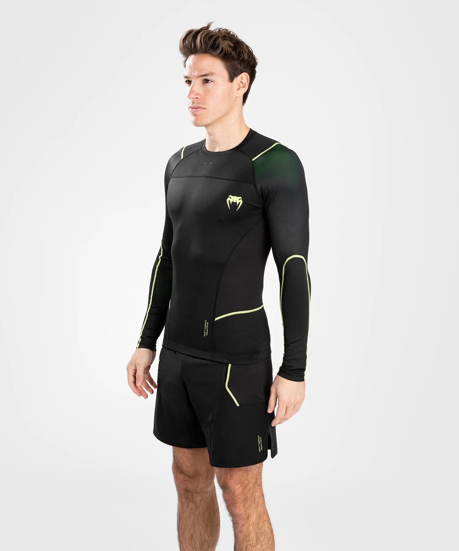 Venum Fusion 2.0  Heren-Rashguard - Lange Mouwen - Zwart/Geel