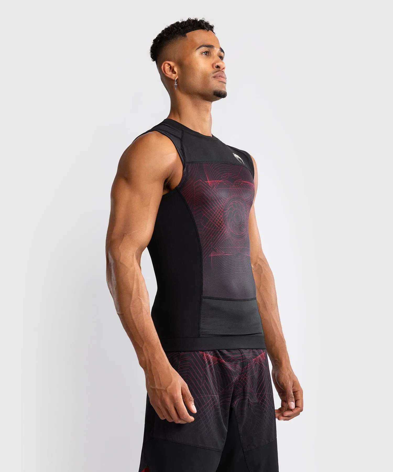 Venum G-Fit Air Rashguard Senza Maniche da Uomo - Nero Profondo/Rosso Fuoco