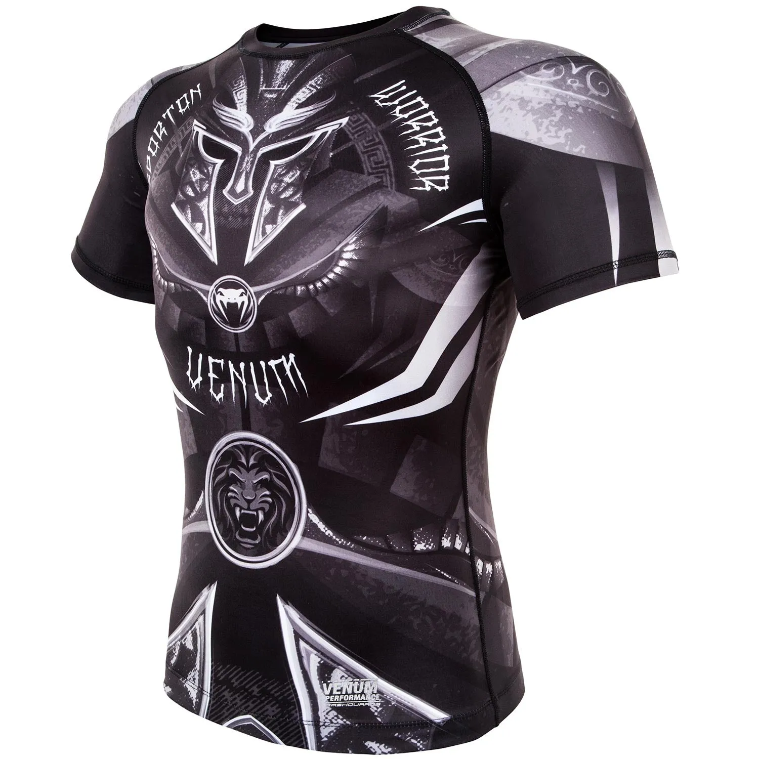 Venum Gladiator 3.0 Rashguard - zwart/wit - korte mouwen
