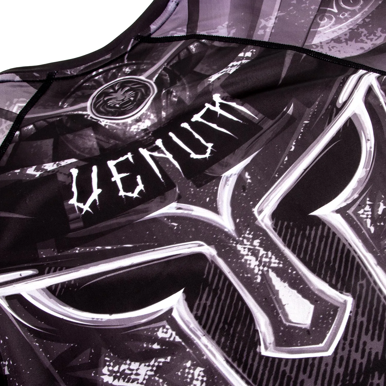 Venum Gladiator 3.0 Rashguard - zwart/wit - korte mouwen