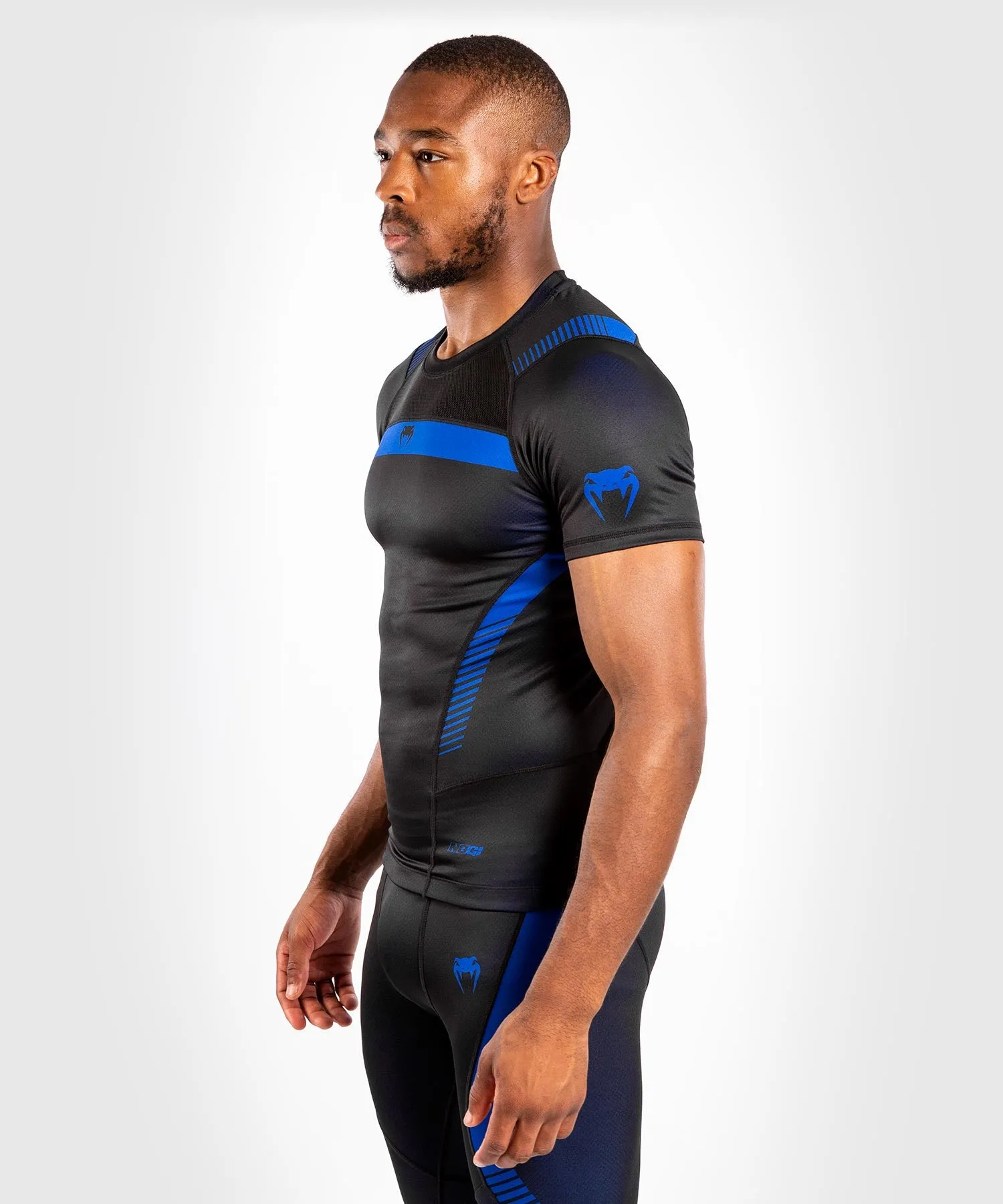 Venum No Gi 3.0 compressie-T-shirt - korte mouwen - Zwart/Blauw