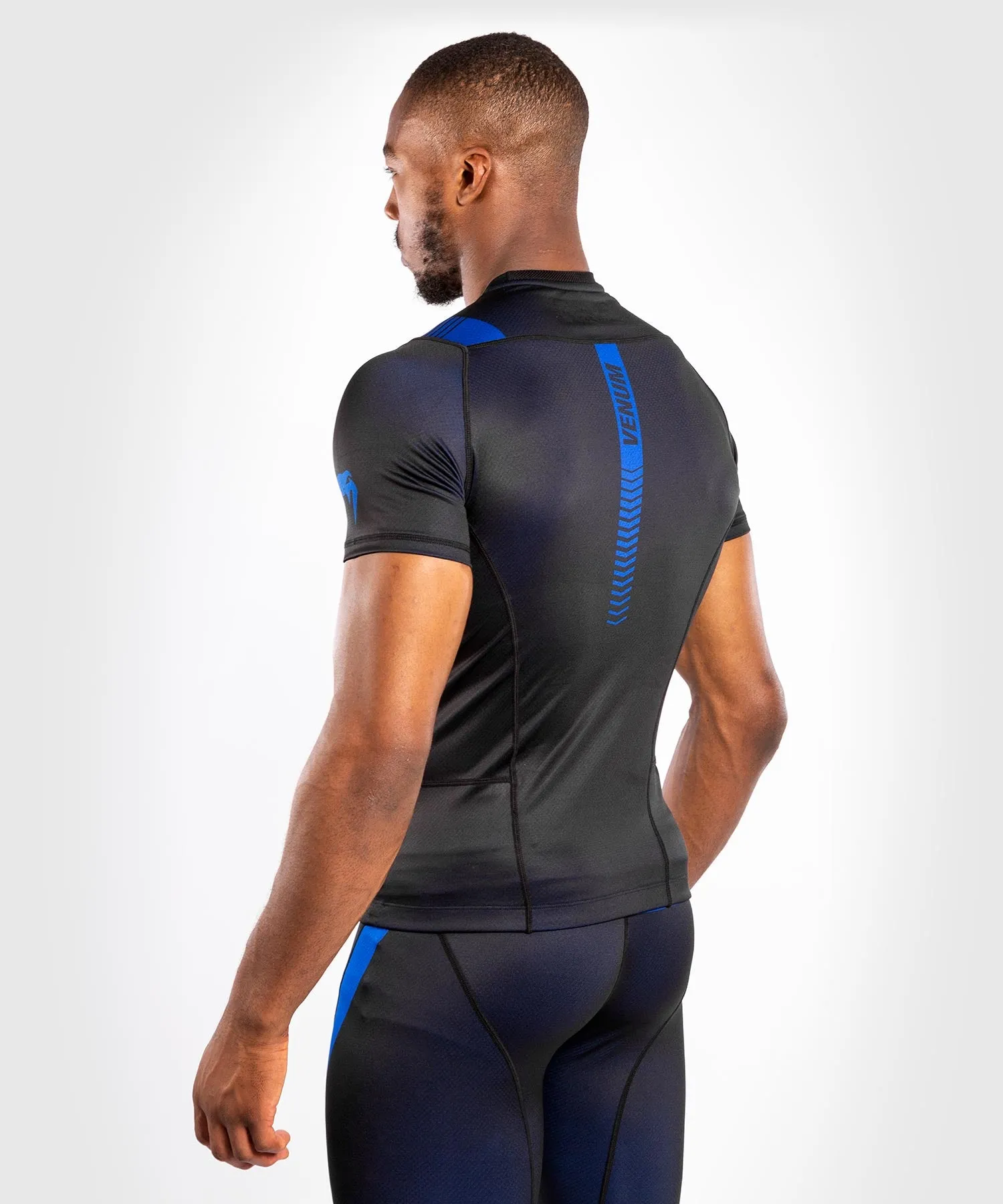 Venum No Gi 3.0 compressie-T-shirt - korte mouwen - Zwart/Blauw
