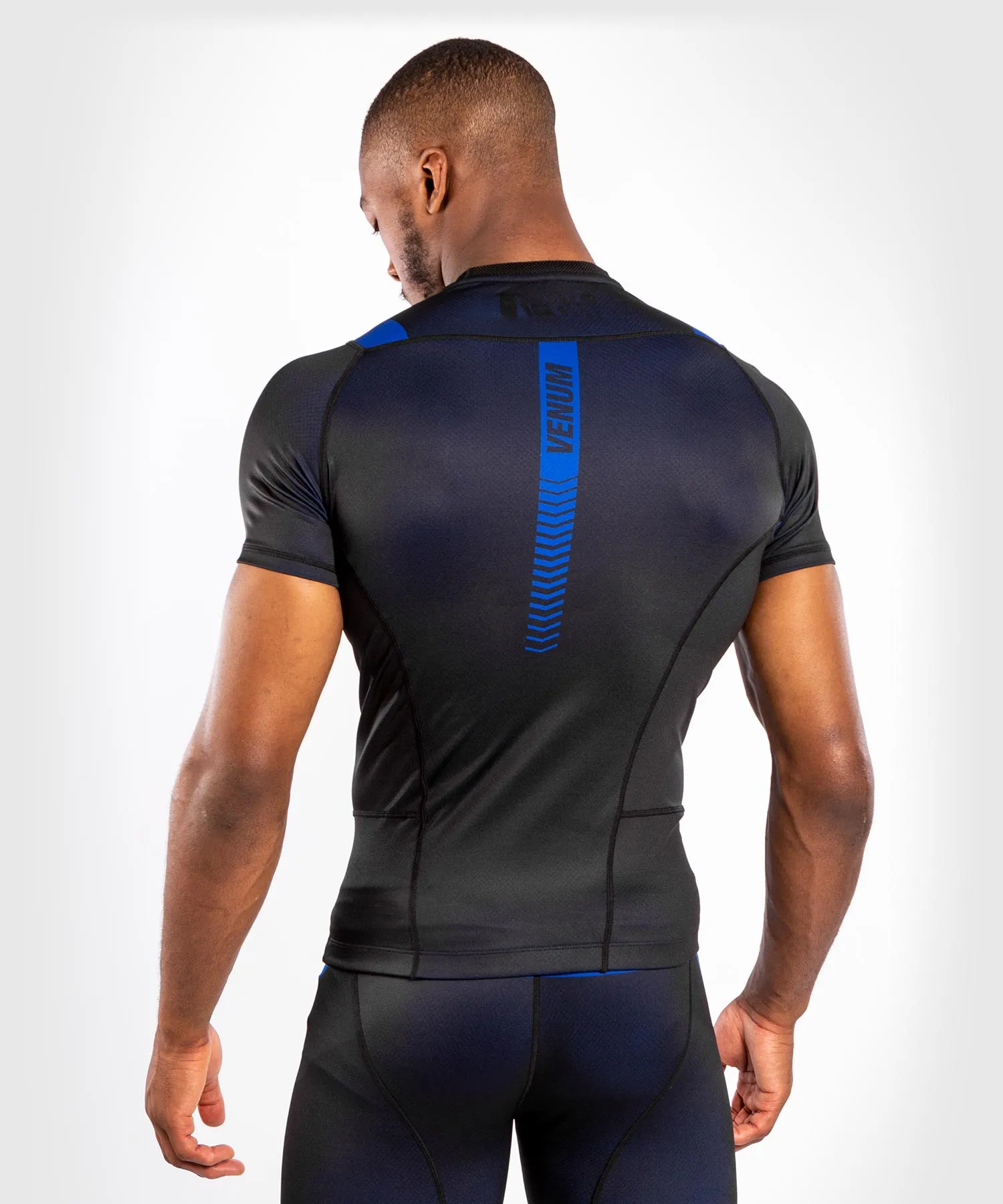 Venum No Gi 3.0 compressie-T-shirt - korte mouwen - Zwart/Blauw