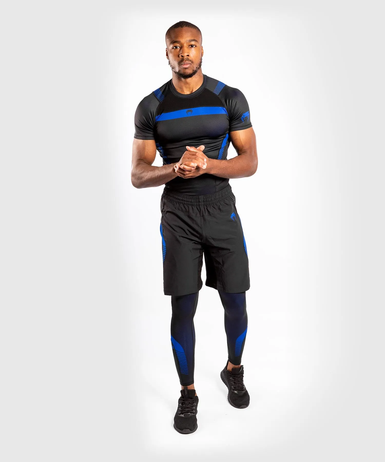 Venum No Gi 3.0 compressie-T-shirt - korte mouwen - Zwart/Blauw