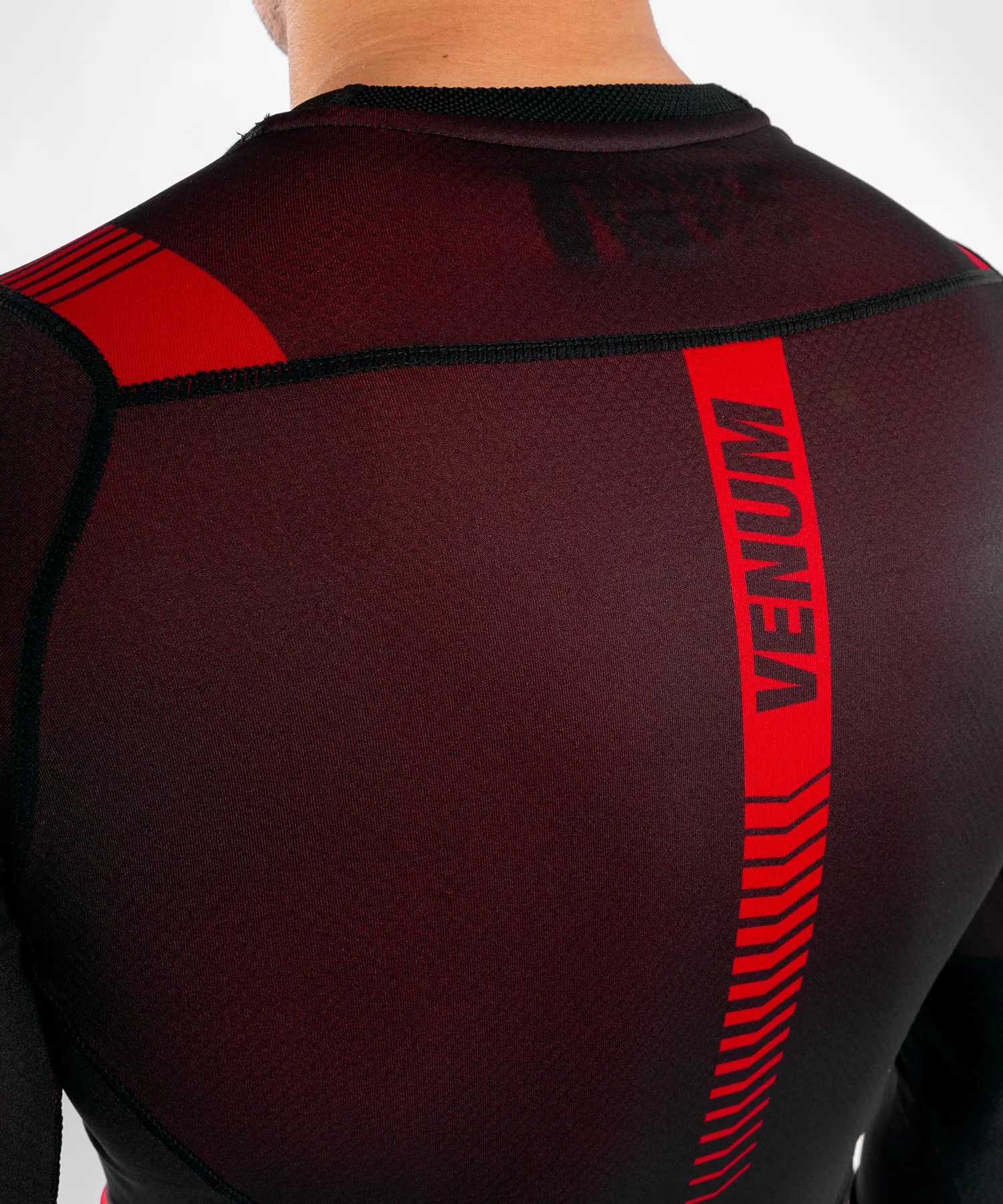 Venum No Gi 3.0 compressie-T-shirt - lange mouwen - Zwart/Rood